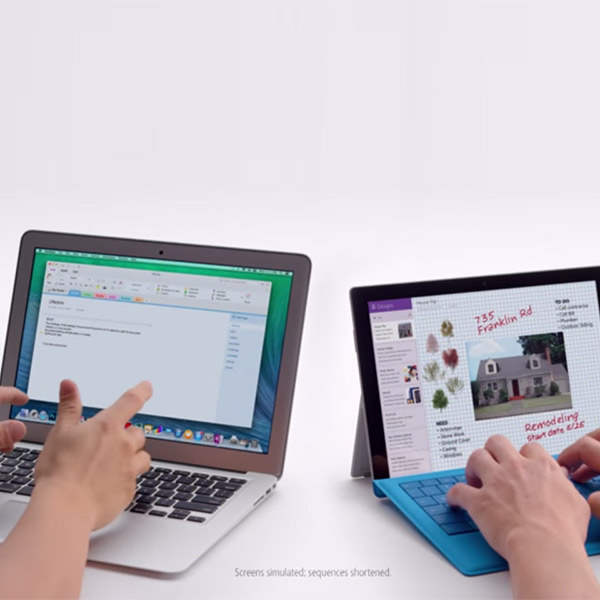 фотография, лицо, Microsoft поиздевалась над Apple в новой рекламе Surface Pro 3